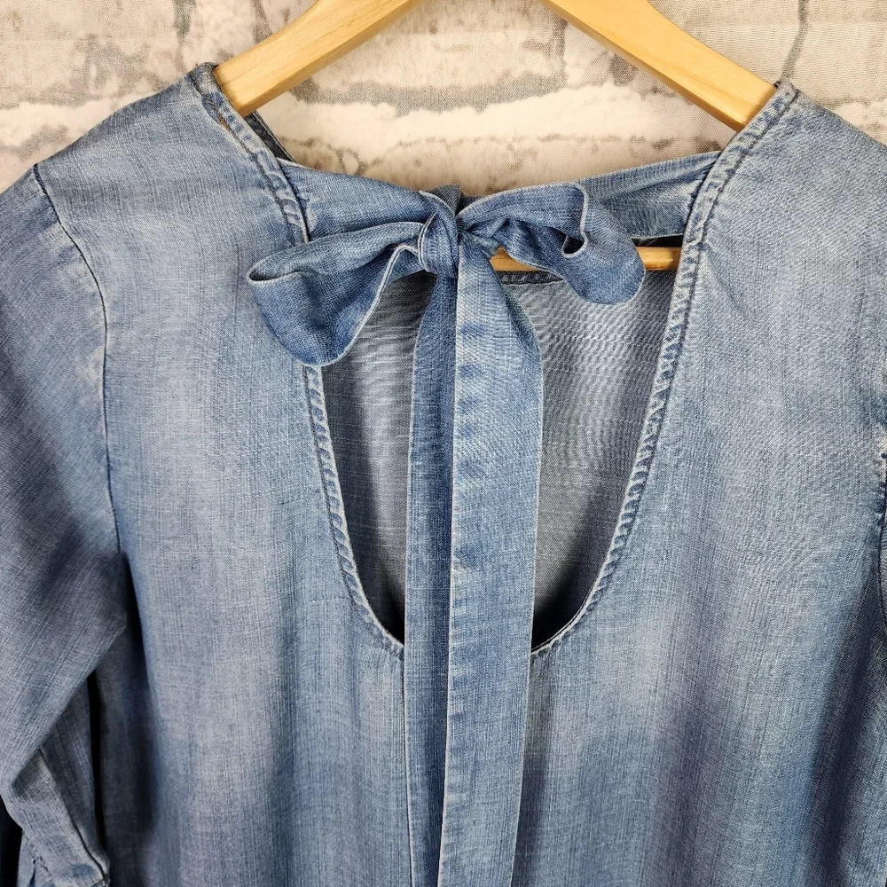 Anthropologie cloth  & stone Tencel Lyocell Dress Chambray Blue Size XS - Picture 11 of 14